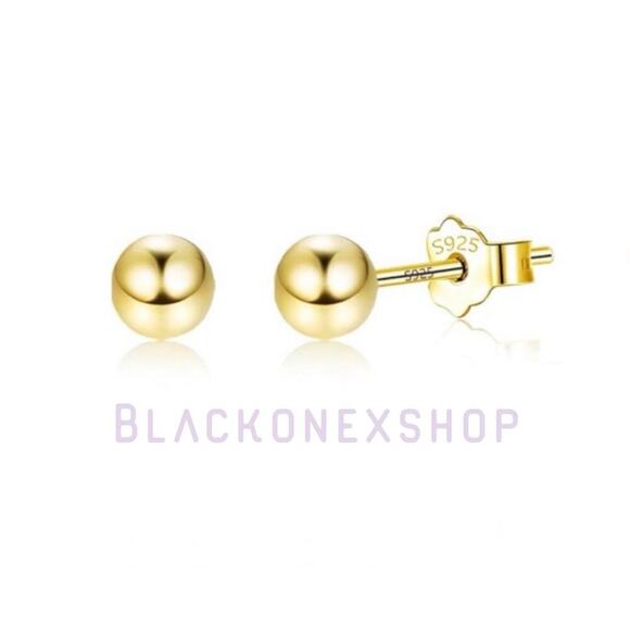 Sterling Silver Stud Ball Earrings - Picture 1 of 7